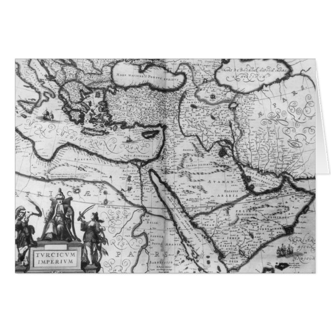 Karta av Ottomanväldet Hälsningskort (Framsidan Horizontal)