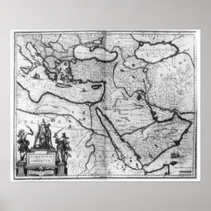 Karta av Ottomanväldet Poster