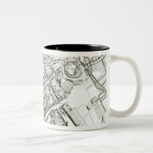 Karta av Oxford, 1643 Två-Tonad Mugg