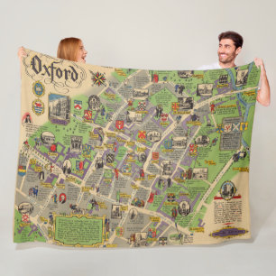 Karta av Oxford, England (brittiska järnvägar) Fleecefilt
