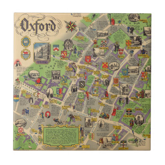 Karta av Oxford, England (brittiska järnvägar) Kakelplatta