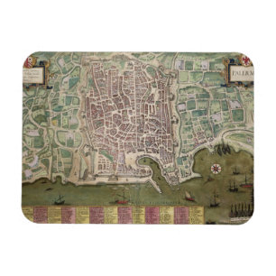 Karta av Palermo, från "Civitates Orbis Terrarum" Magnet