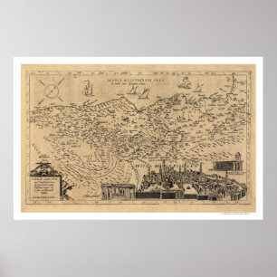 Karta av Palestina av Tilemann Stella 1600 Poster