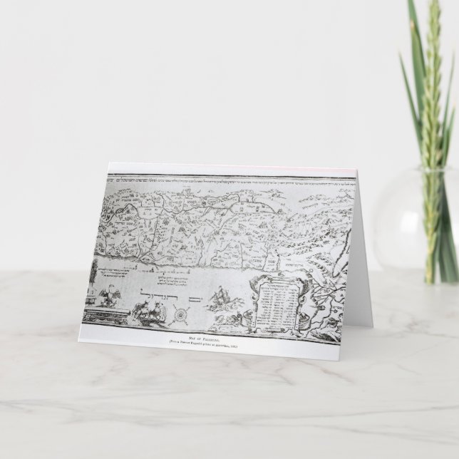 Karta av Palestina, från en påskhögtidHaggadah Kort (Framsida)