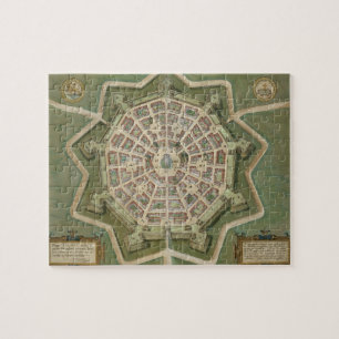 Karta av Palma, från "Civitates Orbis Terrarum" Pussel
