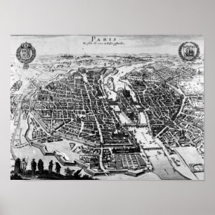 Karta av Paris, 1620 Poster