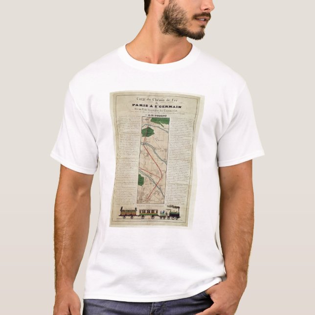 Karta av Paris till den St Germain järnvägen, by T Shirt (Framsida)