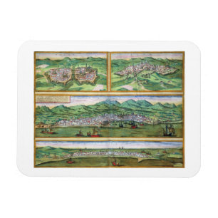 Karta av Parma, Siena, Palermo och Drepanum, från Magnet