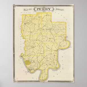 Karta av Perry County Poster