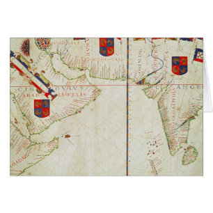 Karta av Persien, Arabien och Indien Hälsningskort