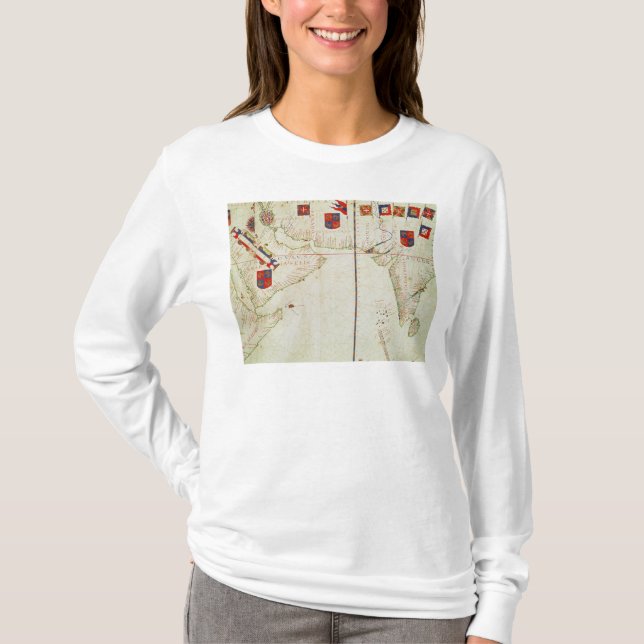Karta av Persien, Arabien och Indien T-shirt (Framsida)