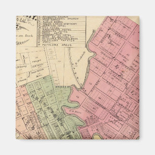Karta av Petaluma City 1877 Magnet