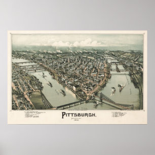 Karta av Pittsburgh (fowleren) - 1902, Poster