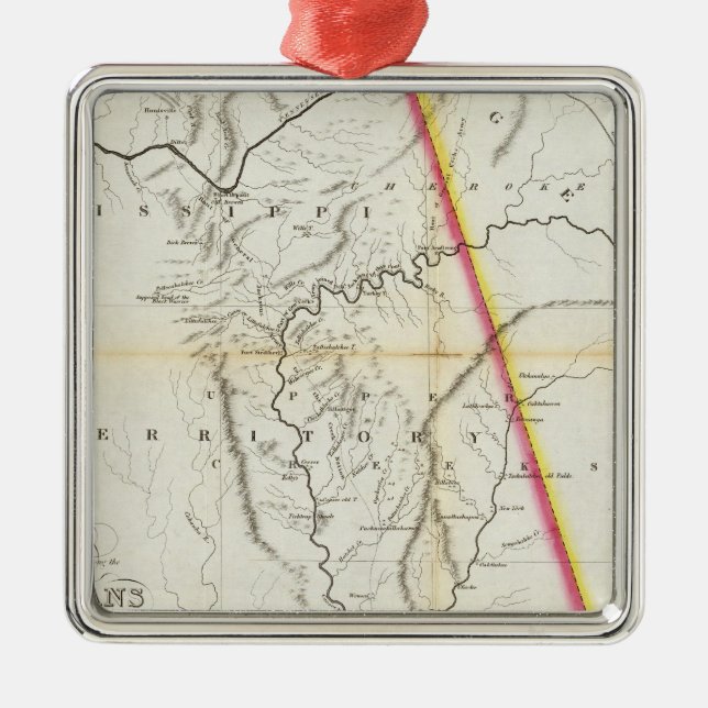 Karta av placera av krig bland The Creek indier Julgransprydnad Metall (Framsidan)