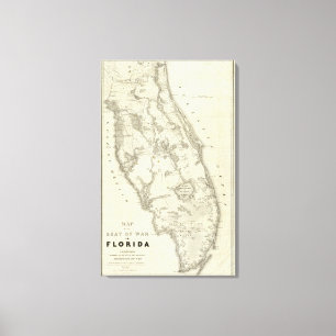 Karta av placera av krig i Florida Canvastryck