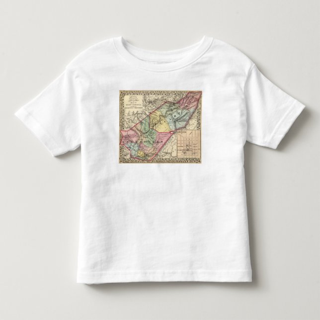 Karta av Pocohontas, Greenbrier län Tee Shirt (Framsida)