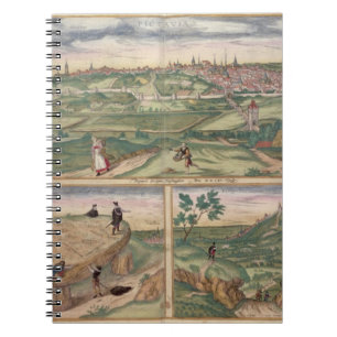 Karta av Poitiers, från "Civitates Orbis Terrarum Anteckningsbok