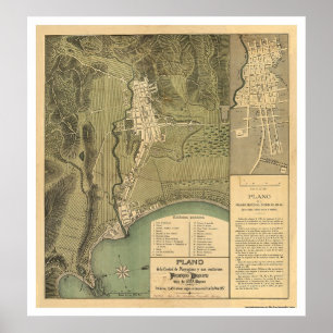 Karta av Puerto Rico av Federico Drouyn 1888 Poster