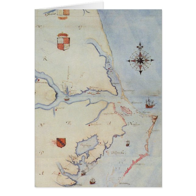 Karta av Raleighs Virginia Hälsningskort (Framsidan)