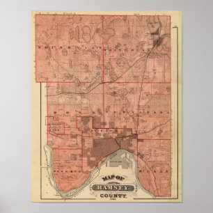 Karta av Ramsey County, Minnesota Poster