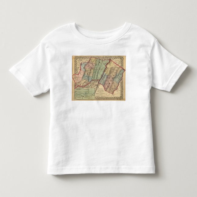 Karta av Randolph, Pendleton län T-shirt (Framsida)