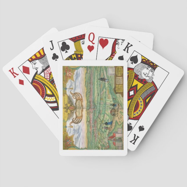 Karta av Regensburg, från 'Civitates Orbis Spel Kort (Baksidan)