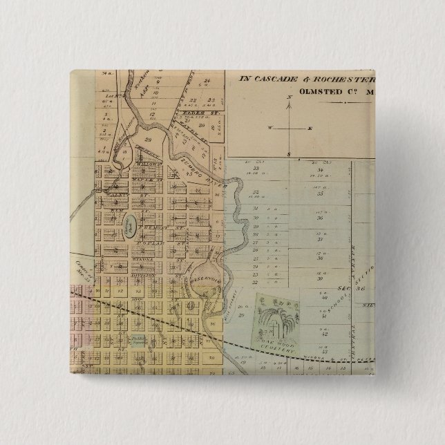 Karta av Rochester, Minnesota Knapp (Framsida)