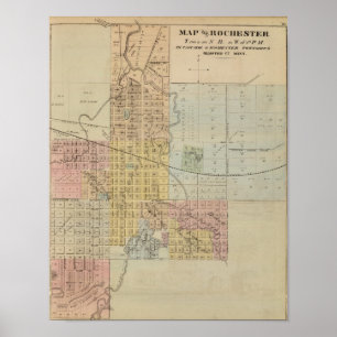 Karta av Rochester, Minnesota Poster