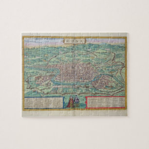 Karta av Rome, från "Civitates Orbis Terrarum" vi Pussel