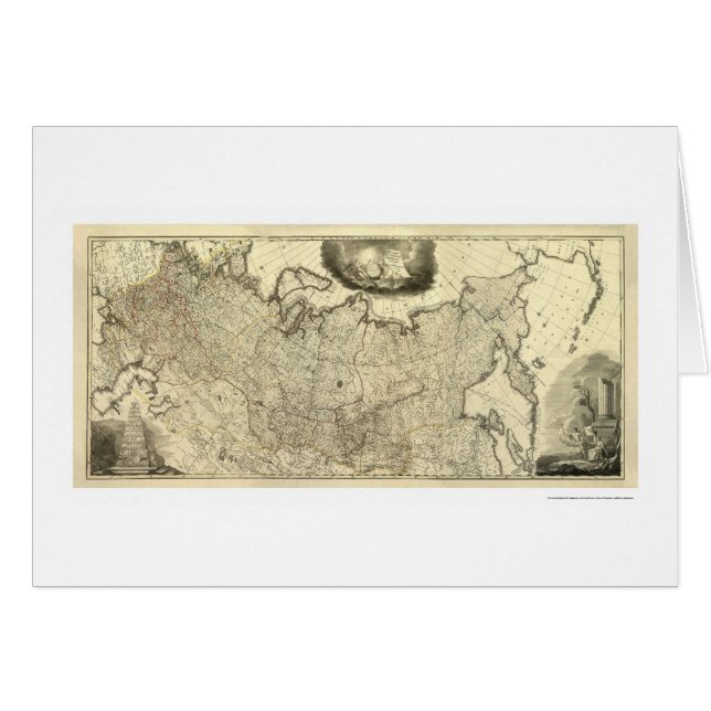Karta av Ryssland 1786 Hälsningskort (Framsidan Horizontal)