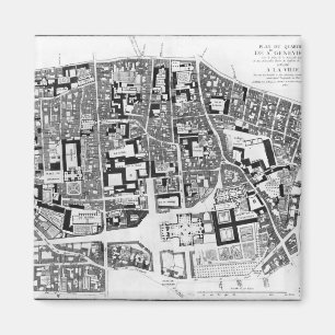 Karta av Sainte-Genevieve område, Paris, 1756 Magnet