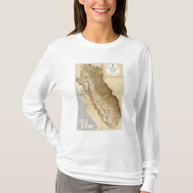 Karta av Sanet Joaquin T Shirt (Framsida)