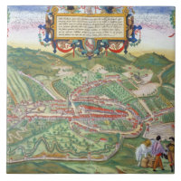 Karta av Serravalle, från 'Civitates Orbis