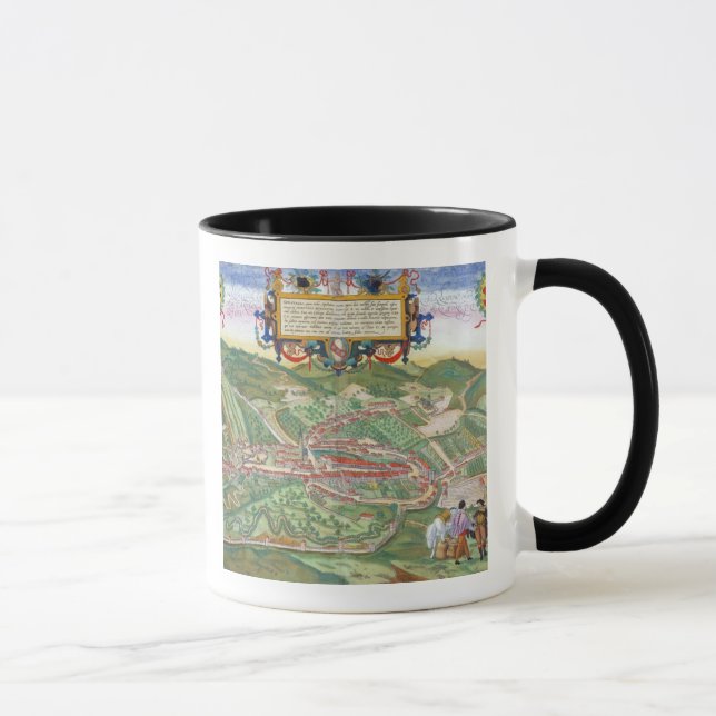 Karta av Serravalle, från 'Civitates Orbis Mugg (Höger)
