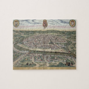 Karta av Seville, från "Civitates Orbis Terrarum" Pussel