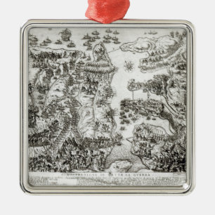 Karta av siegen av Malta i 1565 Julgransprydnad Metall