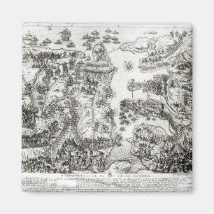 Karta av siegen av Malta i 1565 Magnet