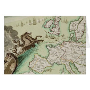 Karta av sjö- attack på England av Napoleon Hälsningskort