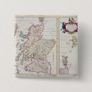 Karta av Skottland, c.1700 Knapp