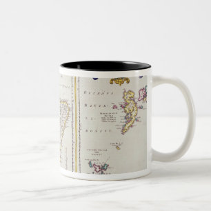 Karta av Skottland, c.1700 Två-Tonad Mugg