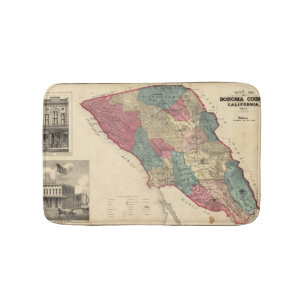 Karta av Sonoma County Kalifornien Badrumsmatta