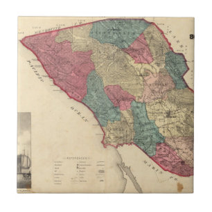 Karta av Sonoma County Kalifornien Kakelplatta
