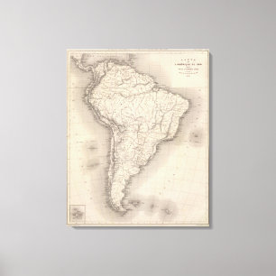 Karta av South America 2 Canvastryck