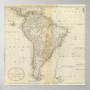 Karta av South America 2 Poster