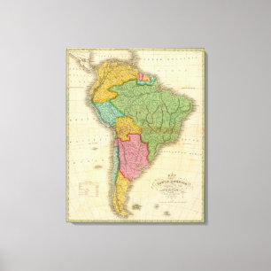 Karta av South America 3 Canvastryck