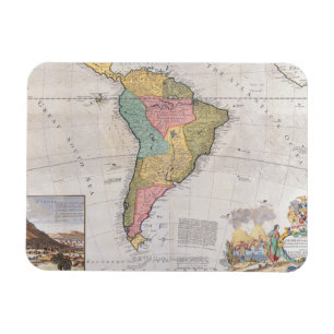 Karta av South America 3 Magnet
