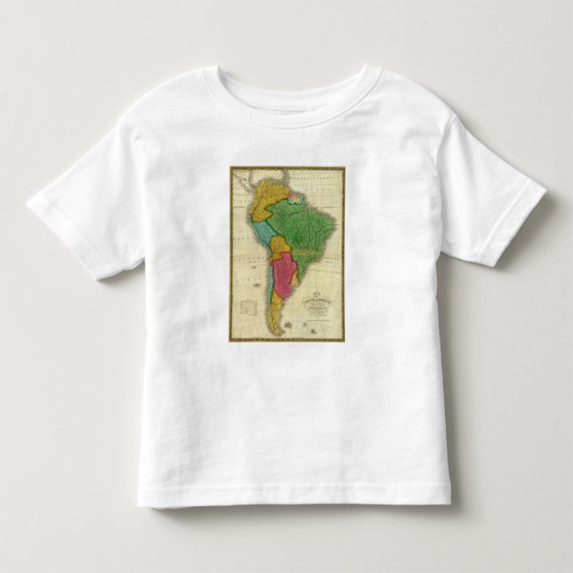 Karta av South America 3 T Shirt (Framsida)