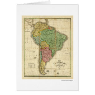 Karta av South America av Finley 1826 Hälsningskort