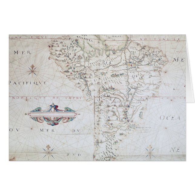 Karta av South America Hälsningskort (Framsidan Horizontal)