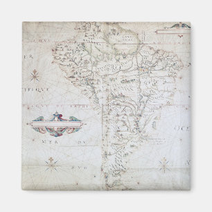 Karta av South America Magnet